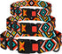CollarDirect Purple Geometric Dog Collar, Pet Collar for Small Medium Large Dogs or Puppies with Quick Release Buckle, Yellow Orange Pattern, Adju...