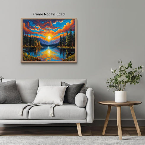 Posterizer 1 pcs- mountains, trees, night sky landscape nature 9-Landscape & Nature Art-Floral Botanical Art- Decor for Home & Office- unframed wa...