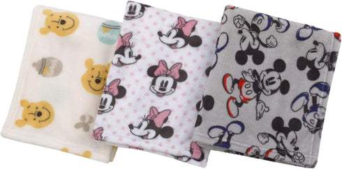 Disney Minnie Mouse, Pink, White And Black Super Soft Plush Baby Blanket, Pink, White, Black...