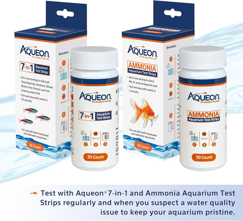 Aqueon 7-in-1 Aquarium Test Strips 50 Count...