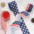 Independence Day Ribbon for Tree, Red and White Ribbons Wired Vertical Stripe Fabric Ribbon Gifts Wrapping DIY Crafts Wreath Garland Making Xmas T...