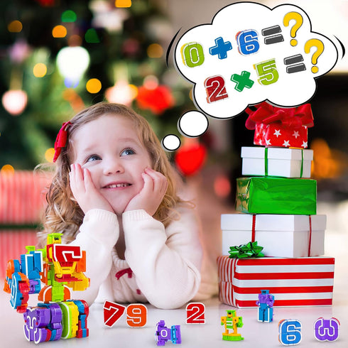 Lydaz Number Bots Math Toys for Kids, Preschool Learning Activities Games Toys, Number Robots Block Autism STEM Education Toys, Classroom Carnival...