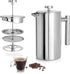 Mixpresso Stainless Steel French Press Coffee Maker 27 Oz 800 ml, Double Wall Insulated French Press Stainless Steel & Tea Brewer Easy Clean & Eas...