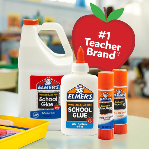 Elmer's 12-Count All-Purpose Glue Sticks 22 Grams Clear Washable & Non-Toxic Ideal for Household Classroom & Craft Use...