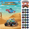 Hxezoc Pin The Wheels on The Truck Game With 36 Pcs Wheels Large Truck Poster Truck Party Games for Kids Birthday Party Truck Party Carnival Party...
