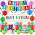Happy Birthday Decorations Kit: Happy Birthday Banner,Birthday Dots Design Plastic Backdrop, Circle Confetti Garland, Swirl Streamers, Honeycomb B...