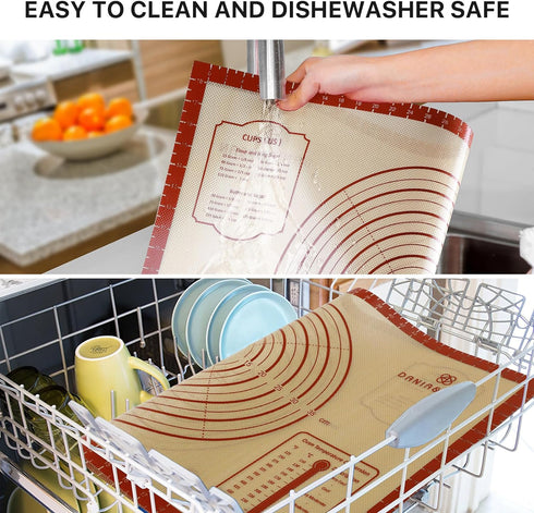 26x16 Inch Extra Thick Silicone Baking Mat with Measurements, Non-slip and Reusable - For Cookies, Bread, Pastry...