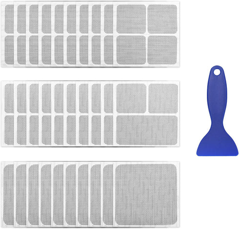 BAYTORY 30Pcs Window Screen Door Mesh Repair Kit, 3-Layer Strong Adhesive & Waterproof Tape Fiberglass for Screens Window, Door, Tent and Garden M...