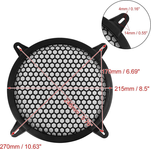 X AUTOHAUX 4pcs Grill Cover 8 Inch Mesh Protector Car Speaker Cover Woofer Subwoofer Grill...