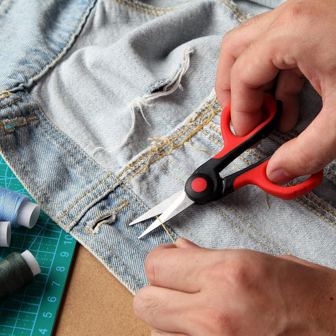LIVINGO Professional Sewing Scissors Set: 8.5” Heavy Duty Sharp Titanium Coated Forged Stainless Steel Fabric Scissors, 4.5” Small Detail Embroide...