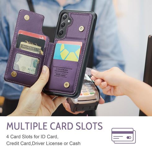 Asuwish Phone Case for Samsung Galaxy S23 FE 5G Wallet Cover with Tempered Glass Screen Protector and RFID Blocking PU Leather Credit Card Holder ...