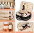 RAINSMORE Travel Makeup Bag Large Capacity Cosmetic Bag Waterproof Makeup Organizer Bag Wide Open Makeup Pouch with Handle Toiletry Bag Make Up Ba...