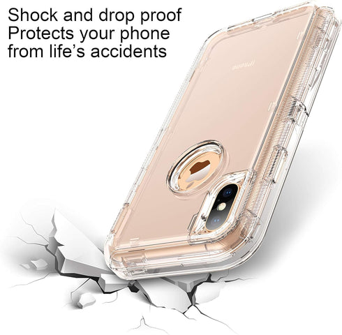 MXX Case for iPhone Xs Case, Heavy Duty Cover - Full Armor Body - Shockproof Protection Bumper - Built-in, Layers Hybrid TPU Rugged Rubber with Ha...