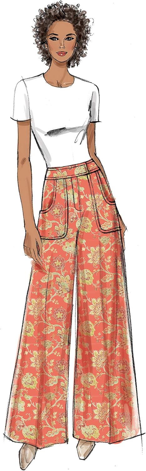 Vogue V9361E5 Very Easy Women's Semi-Fitted Pants Sewing Patterns, Sizes 14-22, White...