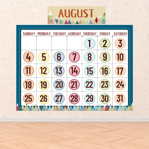 97Pcs Moving Mountains Calendar Bulletin Board Classroom Decor Teachers Wall Calendar Set For Classroom School Supplies...