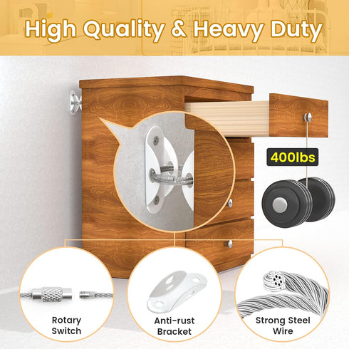 Furniture Anchors (6 Pack) for Baby Proofing, Furniture Straps Anti Tip Furniture Anchor Securing 400 lbs/Keep Baby Pet Safety from Falling Furnit...