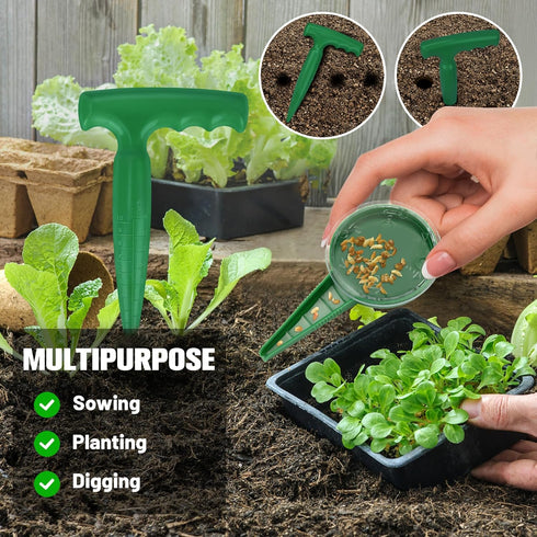 4pcs Bulb Planter Tool - Widger and Dibber for Planting - Garden Dibber Tool for Vegetable and Flowers Seeding Easy Transplanter...