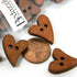 20 Natural 3/4 inch Brown Wood Whimsical Heart Wooden 2 Hole Flat Sewing Buttons, Linking Beads, Charms etc...