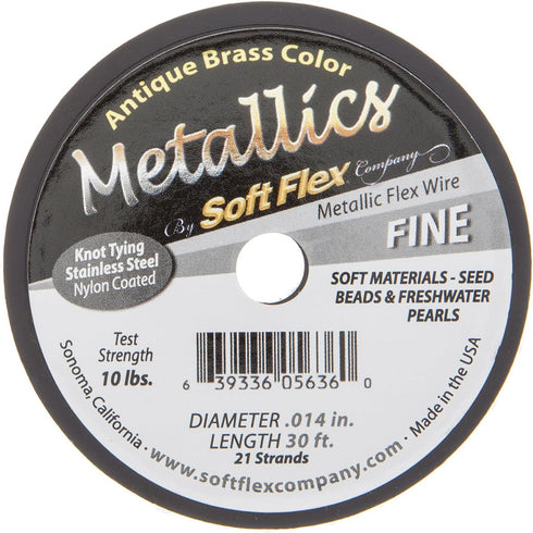 Soft Flex Beading Wire, Metallic Antique Brass, 014 Inch, 30 Feet | BDC-414.60...