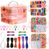 Peirich Jewelry Making Bead Kits, includes 44 Colors Embroidery Floss with Storage Box with Threads, Over 4900 Beads for Friendship Bracelets, Jew...