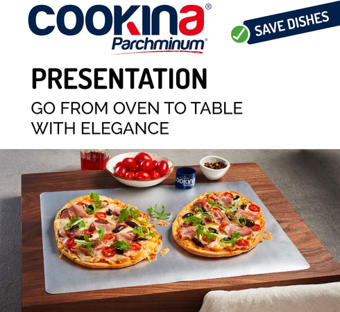 Parchminum Reusable Presentation and Cooking Mat - 100% Non-Stick, Easy to Clean Cooking Sheet for Gas, Electric, Toaster and Convection Ovens...