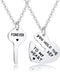 Set of 2 You Hold The Key To My Heart Forever Matching Pendant Necklace...
