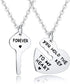 Set of 2 You Hold The Key To My Heart Forever Matching Pendant Necklace...