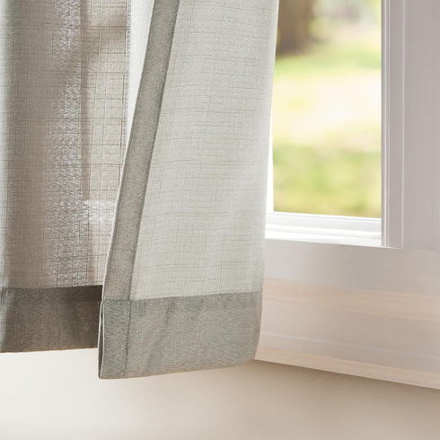 Exclusive Home Loha Linen Grommet Top Curtain Panel Pair, 54"x108", Dove Grey...