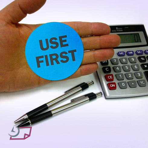 2 Inch Round Blue Labels for Inventory Food Rotation Control, 500 Stickers Per Roll (Use First)...