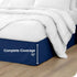 Bare Home Queen Bed Skirt - 15-Inch Tailored Drop Easy Fit - Bed Skirt for Beds - Center & Corner Pleats (Queen, Dark Blue)...