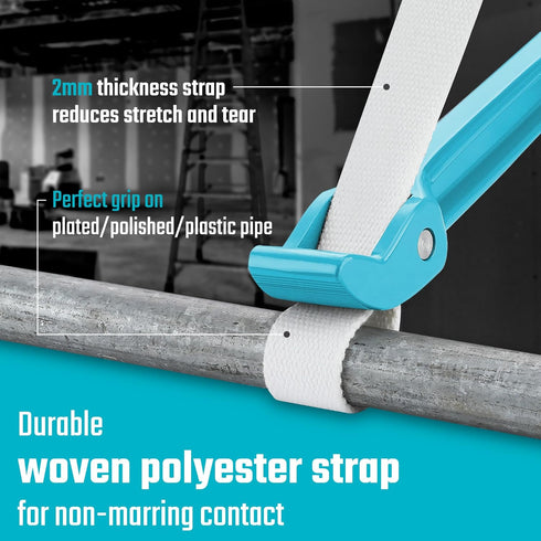 DURATECH Strap Wrench 12" Handle, Adjustable Nylon Strap Pipe Wrench, Oil Filter Strap Opener Wrench,Blue...