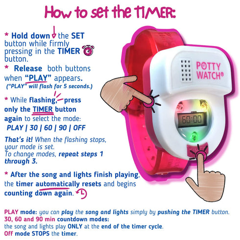 Potty Watch for Kids Potty Training - Potty Training Watch with Battery Replacement Kit - Potty Watch with 3 Fun Flashing Lights and Music - Potty...