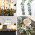 2Pack Artificial Eucalyptus Garland, 6 ft Faux Silk Eucalyptus Leaves Vines Handmade Garland Greenery Wedding Backdrop Arch Wall Decor...