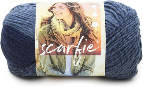 Lion Brand Yarn Scarfie Bulky Yarn, Denim/Navy, 1 Pack...