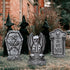 6-Piece Halloween Tombstone Yard Signs with Stakes - Large Eerie Graveyard Design, Spooky Skulls and RIP Messages for Haunted House, Outdoor Garde...