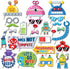 25Pcs Robot Photo Booth Props with Stick, Birthday Theme Selfie Props, Robotics Party Supplies, Kids Photography Backdrop Decorations...