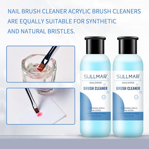 Nail Brush Cleaner 5fl.oz 150ml Nail Brush Cleaner And Conditioner Quickly Clean Nail Art Brush Acrylic Nail Brush DIY Salon At Home...