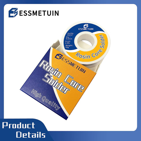 Tin Lead Core Solder Wire (Sn63Pb37) for Electrical Soldering and DIY Weld Works, Circuit Board Repairing,(Dia 0.6mm, 50G) by Essmetuin...