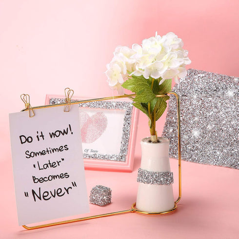 Rhinestones Sticker Sheet Crystal Self-Adhesive Bling Resin Glitter Rhinestone Sticker Sheet for Crafts Shoes Clothes (Silver,13.78 x 11.02 Inch)...