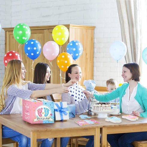 Saintrygo Baby Gender Reveal Voting Box with 50 Pieces Boy or Girl Ballot Cards Baby Shower Decorations Party Invitations and Voting Games Gender ...