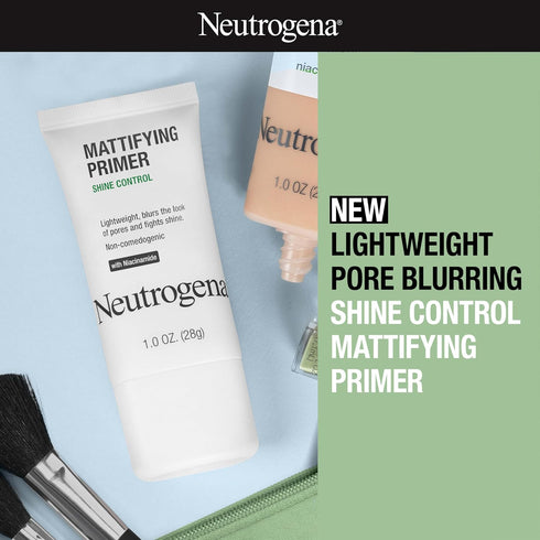 Neutrogena Mattifying Primer with Shine Control, Lightweight Pore Blurring Face Primer Blurs the Look of Pores & Helps Reduce Shine, Matte Primer ...