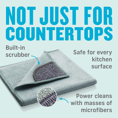 E-Cloth 5-pc Kitchen Bundle, Microfiber Cleaning Cloths Set with Dish Scrubber, Ideal Spotless Cleaner for Granite, Marble, Kitchen, Sink, Dish an...
