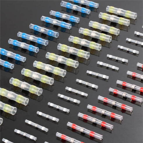 Bates- Solder Seal Wire Connectors, 100 pcs, Solder Connectors with Heat Shrink Butt Connectors, Waterproof Solder Wire Connectors Heat Shrink Wir...