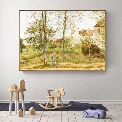 Camille Pissarro Canvas Wall Art - Houses at Bougival Canvas Poster - Landscape Impressionism Art Print - Famous Oil Painting Reproduction Print W...