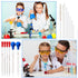 14 Pcs Glass Graduated Droppers Set Include 6 Pipettes Dropper 0.5ml 1ml 2ml 3ml 5ml 10ml with 6 Glass Stir Rod and 2 Washing Brushes for Lab Liqu...