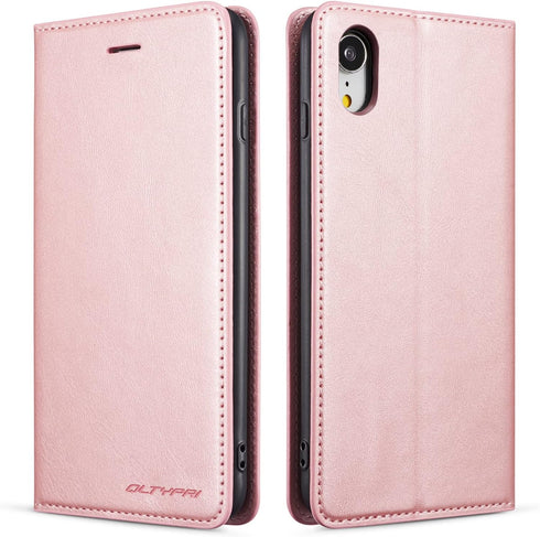 QLTYPRI for iPhone XR Case, Premium PU Leather Cover TPU Bumper with Card Holder Kickstand Hidden Magnetic Adsorption Shockproof Flip Folio Wallet...