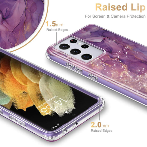 Esdot for Samsung Galaxy S21 Ultra Case,Military Grade Passing 21ft Drop Test,Rugged Cover with Fashion Designs for Women Girls,Protective Phone C...