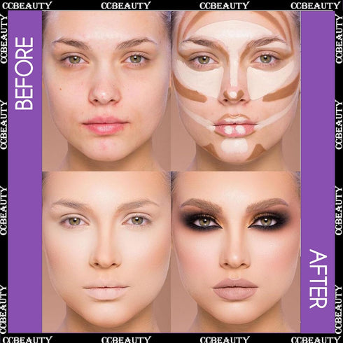 CCbeauty 2-IN-1 Matte Contour Stick Makeup,Cream Dual Highlighter Bronzer Stick, Highlighting & Contouring Kit, Highlight Concealer Sticks for Fac...