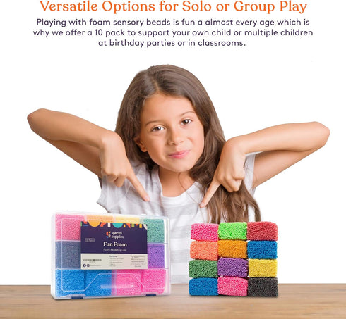 Special Supplies Fun Foam Modeling Foam Beads Play Kit, 12 Blocks Children’s Educational Clay for Arts Crafts Kindergarten, Preschool Kids Toys De...