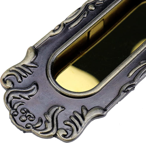 2pcs European Recessed Flush Pull Sliding Closet Door Handles Recessed Finger Pulls Flush Pocket Door Pull for Cabinet Dresser Drawer Bronze Tone ...